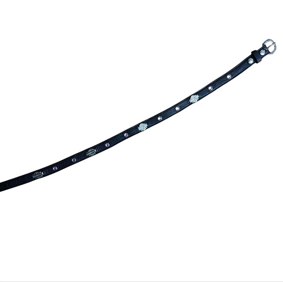 Harley-Davidson Black Leather Belt with Silver/Pink Details - Picture 4 of 4